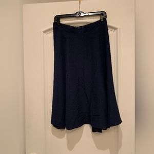 J. Crew Vintage A-line Silk Midi Skirt Navy